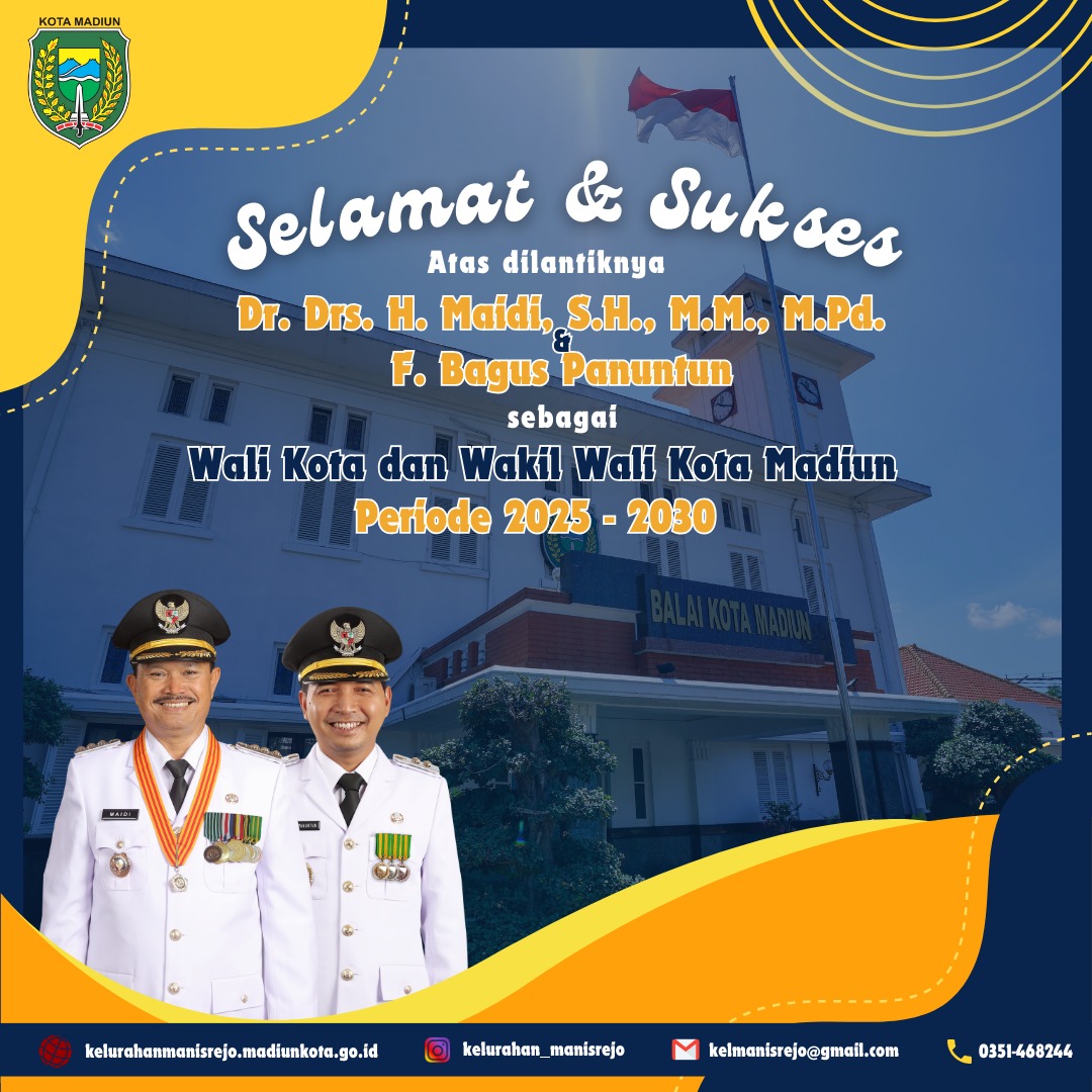 Selamat dan Sukses atas dilantiknya Wali Kota dan Wakil Wali Kota Madiun