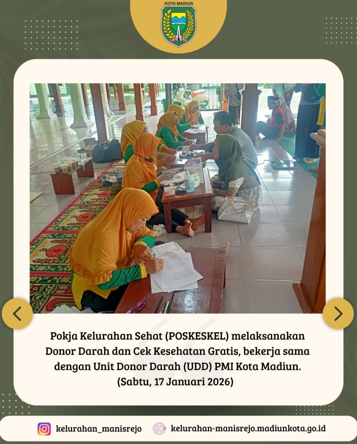 Poskeskel Laksanakan Kegiatan Donor Darah dan Cek Kesehatan Gratis