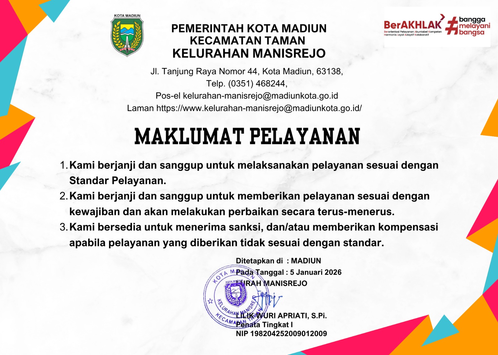 Maklumat Pelayanan